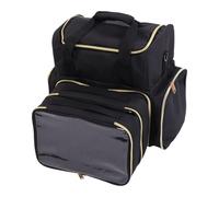 BRRNOO Organizador de Esmalte de Uñas, Estuche de Almacenamiento de Doble Capa con 2 Bolsas Extraíbles y Ranuras para Esponja, Soporte Portátil para Esmalte de Uñas para 40 Botell