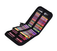 Brrnoo Organizador de Estuche de Lápiz de Color, Organizador de la Cremallera de Artista de la Bolsa de Color de Portátil Estuche de Lápiz de de Portátil de Gran Capacidad (120 bolsa plegable (negro))