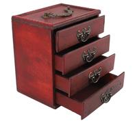 Brrnoo Organizador de Joyas, Organizadores de Joyas y Almacenamiento 4 Cajones de Madera Oriental de Madera Estuche Vintage Organizador de Almacenamiento Cajas de Joyería para Mujeres para Mujeres