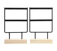 Brrnoo Organizador de Joyas, Soporte de Collar de Collar de Stand de 24 Agujeros de Joyería Elegante de Joyería de Metal Organizador de Soporte de Arete para Mujeres, 5.8x2.8x9.1 in (Black)