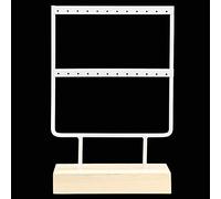 Brrnoo Organizador de Joyas, Soporte de Collar de Collar de Stand de 24 Agujeros de Joyería Elegante de Joyería de Metal Organizador de Soporte de Arete para Mujeres, 5.8x2.8x9.1 in (White)