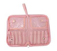 Brrnoo Organizador Plegable Impermeable de Brochas de Maquillaje con de Tela Suave y Diseño de Fácil Acceso para Viajes, Bolsa de Maquillaje Rosa de Gran Capacidad con Capacidad para