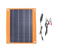 Brrnoo Panel Solar Policristalino de 16W con USB C DC, Carga Bancos de Energía, Teléfonos, Respaldo de Emergencia para Acampar Al Aire Libre, Portátil a Prueba de Agua