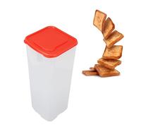 Brrnoo Panera de Plástico de Gran Capacidad con Sellado Sanitario para Mantener el Pan Fresco, Ideal para Uso Doméstico y comercial. (rojo)