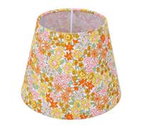 BRRNOO Pantalla de Lámpara de Mesa, Cubierta de Lámpara de Noche, Reemplazo de Tela Floral de Algodón, Anillo de Plástico Blanco Vintage E27 E14 17 Cm para Dormitorio y Salón (A)