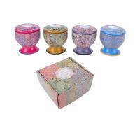 Brrnoo Paquete de 4 Velas Perfumadas, Velas de Aromaterapia Florales en Recipientes Decorativos de Lata con 4 Fragancias para Regalo de Decoración del Hogar