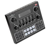 Brrnoo Paquete de Equipos de Podcast, Tarjeta de Sonido en Vivo Multifuncional Tablero de Sonido DJ Tarjeta de en Vivo Computadoras MobilePhone (Silver)