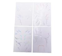 Brrnoo Pegatinas Temporales de Anime, Calcomanías de Cosplay de Películas, 4 Hojas, a Prueba de Sudor, de Larga Duración, de 3 a 7 Días, sin Decoloración, Fácil de Aplicar para Ha (WS LS 031 034)