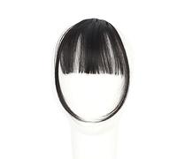 BRRNOO Pein-on Hair Bang Air Fringe Bang con Pelos en la Templo Centro Cosido a Mano en Extensiones de Cabello Piece con en Diseño para Festivales de Fiestas de Vestir Diario (negro)
