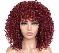 BRRNOO Pelucas Afro Rizadas Cortas de Color Peluca Rizada sin Arroyo sin Enredos Suaves Cómodos con Net para Mujeres Negras (#3)