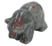 BRRNOO Piedra Preciosa Tallada a Mano, Estatuilla de Oso de Cristal, Estatua de Animal, Piedra Preciosa Tallada a Mano, Colección para el Hogar, para Decoración del Hogar de Oficina (Sanguinaria)