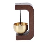 BRRNOO Puerta de Campana en Forma de C de Latón y Madera Maciza, Decoración Abierta, Silenciosa (Marron Oscuro)