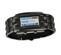 Brrnoo Reloj Binario Digital para Hombre Dirigido por la Luz de Fondo Azul con Movimiento de Cuarzo Japonés, Resistente Al Agua de hasta 50 Metros, Diseño de Reloj de Pulsera de Moda (Tamaño pequeño