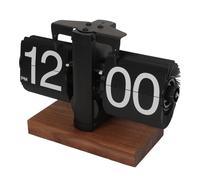 Brrnoo Reloj con Tapa, Reloj de Decoración Vintage, Mecánico con Giro Automático, de Mesa de Escritorio con Tapa Automática para el Hogar, Oficina, Escuela, Hotel, Cafetería (Black)