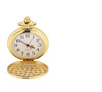 Brrnoo Reloj de Bolsillo Liso de Cuarzo con Cadena de Aleación, Colgante con Cadena, Reloj de Bolsillo Analógico Clásico para Halloween, Navidad, Boda, Acción de Gracias, (Cadena Fina Dorada