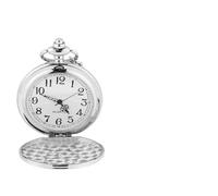 Brrnoo Reloj de Bolsillo Liso de Cuarzo con Cadena de Aleación, Colgante con Cadena, Reloj de Bolsillo Analógico Clásico para Halloween, Navidad, Boda, Acción de Gracias, (Cadena Fina Plateada