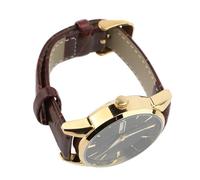 Brrnoo Reloj de Cuarzo Luminoso para Hombre, Indicador de Fecha, Correa de Cuero PU Resistente Al Agua de 30m, Reloj de Pulsera de Negocios para Oficina, Evento Formal, Tiempo Libre (Esfera Negra)