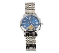 Brrnoo Reloj de Cuarzo para Hombre Reloj de Cuarzo Analógico para Hombre Cronógrafo de Negocios de Acero Inoxidable con Batería SR626SW Incorporada para Regalos (Cara Azul de Concha Plateada)