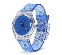 Brrnoo Reloj de Pulsera para Mujer, Reloj de Pulsera de Cuarzo para Mujer, Correa de Plástico Redonda, Reloj de Pulsera con Polvo Brillante, Reloj Diario para Mujer, Reloj de Cuarzo de