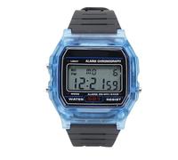 Brrnoo Reloj Deportivo Digital Retroiluminación LED Cronómetro Alarma Temporizador de Cuenta Regresiva Calendario de Hora Dual Resistente Al Agua con Correa Suave y Liviana para Mujeres y (Azul negro)