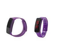 Brrnoo Reloj Digital con Pantalla LED, Reloj Deportivo Electrónico con Esfera de 12 Horas, Calendario y Apagado Automático de Pantalla para Hombres y Mujeres, Ideal para Correr (Purple)