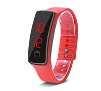 Brrnoo Reloj Digital con Pantalla LED, Reloj Deportivo Electrónico con Esfera de 12 Horas, Calendario y Apagado Automático de Pantalla para Hombres y Mujeres, Ideal para Correr (Rojo)