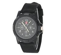 Brrnoo Reloj Hombre Reloj Militar Reloj de Campo Relojes Analógicos Cuarzo Unisex, Reloj de Pulsera Analógico Simple Electrónico, con Correa de Nailon Redonda(01)