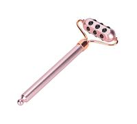 BRRNOO Rodillo de Masaje de Germanio, Rodillo de Belleza Facial con Aniones para el Cuidado de la Piel, Masajeador Facial de Aleación de Aluminio para Mejorar la Absorción, Diseño Rosa