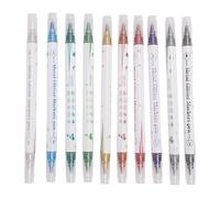 BRRNOO Rotuladores para Decoración de Uñas, 10 Colores, Delineador de Dibujo con Puntos de Doble Punta, Bolígrafo Acrílico para Esmalte de Uñas para Manicura DIY, Diseños de Decoración