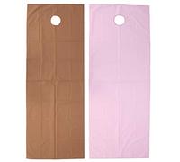 BRRNOO Sábana de Masaje Impermeable a Prueba de Aceite con Orificio para el Aliento Facial Cubierta de Salón de Spa de Fibra de Poliéster 200x75cm Tuina de Masaje de Belleza (café+rosado+oscuro)