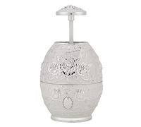 Brrnoo Soporte de Palillo de Dientes, Metal Aleación Zinc Palpre Dientes Palillo Dispensador Palpas Dispensador Patrón Flor Manual (Flor de plata blanca plateada)