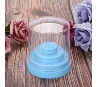 Brrnoo Soporte para Clavadora de Uñas, Organizador de Brocas, Estuche de Almacenamiento de Plástico con 48 Agujeros para Herramientas de Tallado y Pulido en Salones (BLUE)