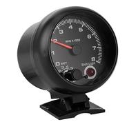 BRRNOO Tacómetro de Puntero, Tacómetro de Calibre de Rpm para Plástico con Luz de Ajustable para Vehículos de 12V