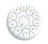 Brrnoo Tambor de Lengua de Acero de 6 Pulgadas 11 Notas Tambor de Handpan con Tambores de Mazo Percusiones para el Mazo para la Meditación Yoga (WHITE)