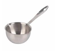 Brrnoo Taza de Espuma de Leche, Calentador de Mantequilla Espumador de Leche Jarra de Espuma de Fondo Plano de Inducción Mantequilla de Acero Inoxidable Caliente Cacerola Pequeña (150ML)