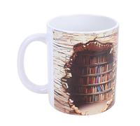 Brrnoo Taza de Libro 3D, Taza de Cerámica con Diseño Artístico único y Efecto de Profundidad, para Decoración del Hogar y la Oficina (B)