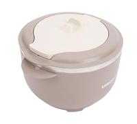 Brrnoo Tazón de Fideos Aislado de Acero Inoxidable 316 con Tapa y Ventilación de Drenaje, Tazón de Doble Capa de PP Apto para Microondas para Sopa Ramen Pasta Arroz (BROWN)