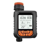 BRRNOO Temporizador de Aspersor, Manguera con Sensor de Lluvia, Pantalla LCD Grande, Riego por Aspersión para Jardín, Césped, Riego Automático Manual (Sin Sensor de Lluvia)