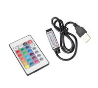 Brrnoo Tira de Luces LED RGB de 5V y 24 Teclas, Control Remoto Inalámbrico, USB 6A, Efecto de Lámpara, Controlador IR para Decoración del Hogar (Longitud de línea 0,5 metros)