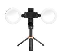 Brrnoo Trípode para Teléfono Giratorio de 360° con Control Remoto Bluetooth y Luz de Relleno para Transmisión en Vivo, Grabación de Video y Fotografía