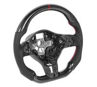 BRRNOO Volante de Fibra de Carbono con Cuero para MK6 GTD 2009 2013 Diseño de Carreras de Fondo Plano Mejorado y Durabilidad