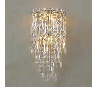 BRRSKBK Aplique de pared de cristal cromado para chimenea Lámparas de pared de cristal modernas Iluminación de pared de pasillo de lujo interior Lámpara montada en la pared del dormitorio para sala de