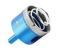 BRSCHNITT Broca de diamante para azulejos de diamante, 50 mm, corona de diamante con muelle para cerámica, granito, porcelana, azulejos, gres porcelánico, mampostería, mármol