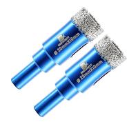BRSCHNITT Brocas de Diamante con Vástago 20mm, 2pcs Juego de brocas de diamante Para Cerámica, Granito, Porcelana, Azulejos, Gres fino
