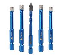 BRSCHNITT Brocas Diamante 6mm - Broca Corona con Vástago Hexagonal para Porcelánico,Cerámica, Granito, Mármol, Azulejos, Baldosas, Piedra, Muro (5 piezas).