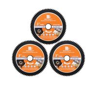 BRSCHNITT - Hoja de sierra circular HSS de 3 pulgadas, 3 unidades 72T 11.12-9.5 mm, discos de corte de eje para madera, cobre, aluminio, plástico y metal blando