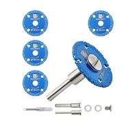BRSCHNITT Mini Diamantada - 30mm Hoja de sierra circular de metal, vakuumgelötet para cortar hierro, tubos, tornillos, con 3/6mm mango redondo & destornillador (5 piezas)