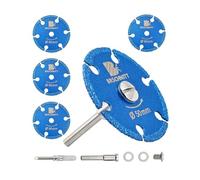 BRSCHNITT Mini Diamantada - 50mm Hoja de sierra circular de metal, vakuumgelötet para cortar hierro, tubos, tornillos, con 5 * 6mm mango redondo & destornillador (5 piezas)