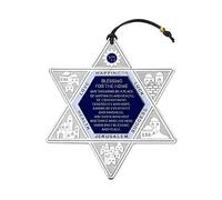 BRTAGG Decoración para Colgar en la Pared de la Estrella de David con bendición Inglesa para el hogar, 15,5 cm de Ancho, Regalos judíos