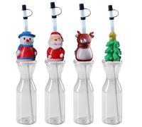BRTNUP 4 vasos con pajita y tapa, 500 ml, vasos de plástico reutilizables con pajitas para niños y adultos, vasos de plástico reutilizables (A)